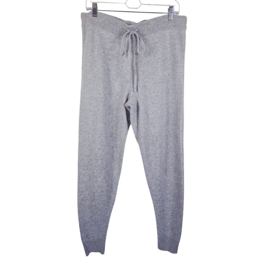 Gray Knit Drawstring Jogger Pants - image 1